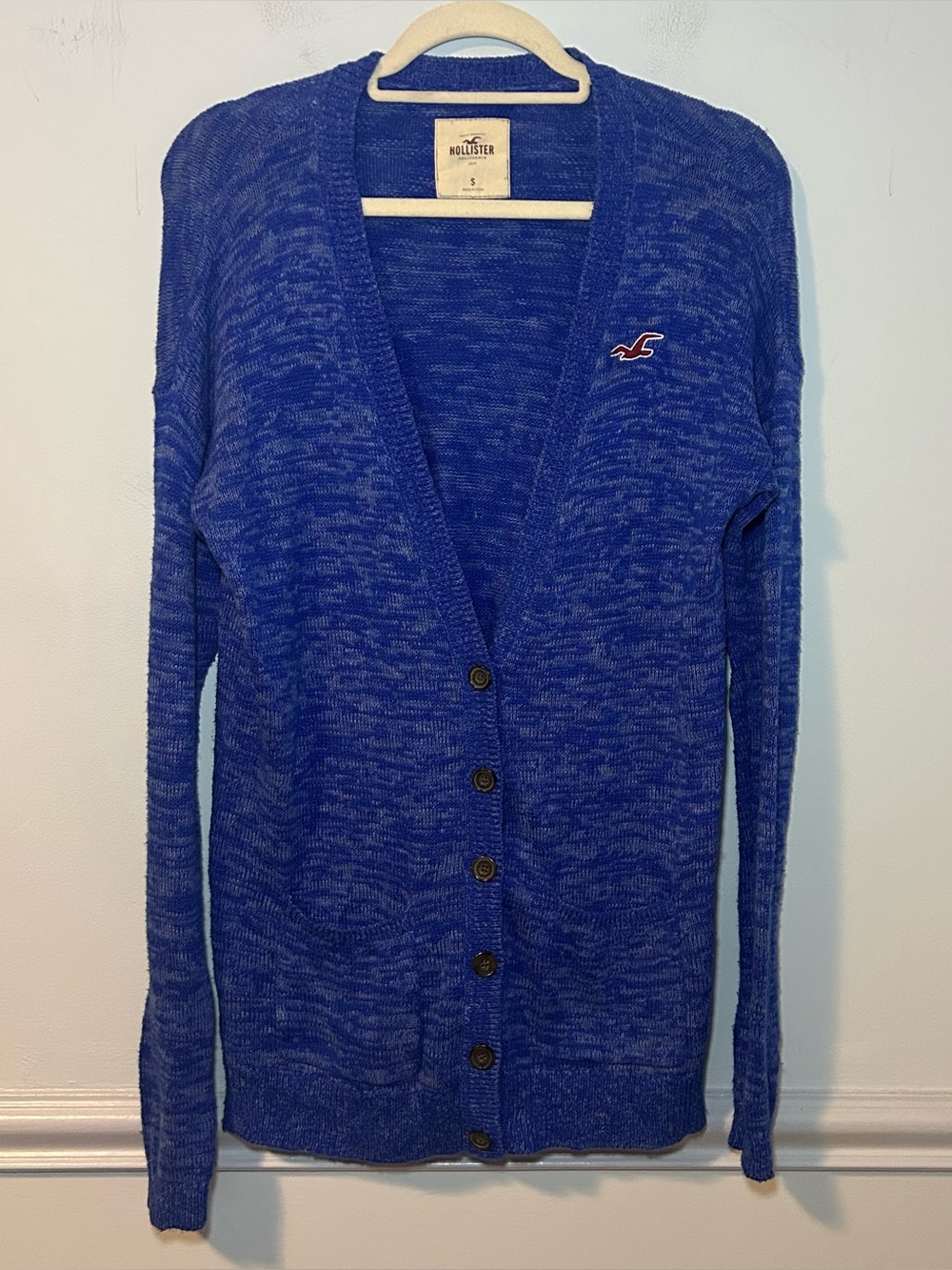 Vintage Hollister Royal Blue Button-Up Cardigan Size Small